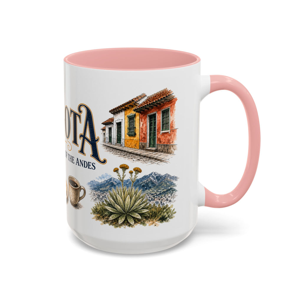 Bogota Coffee Mug | Colombia Travel Souvenir | Vintage Illustrated City Gift | 11 oz 15 oz Accent Mug