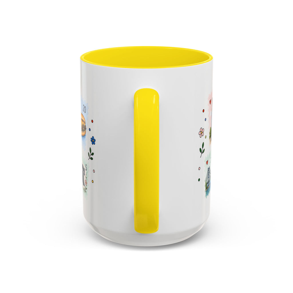 Philadelphia Coffee Mug | Postage Stamp Collage Mug | Travel Souvenir Accent Cup 11oz 15oz