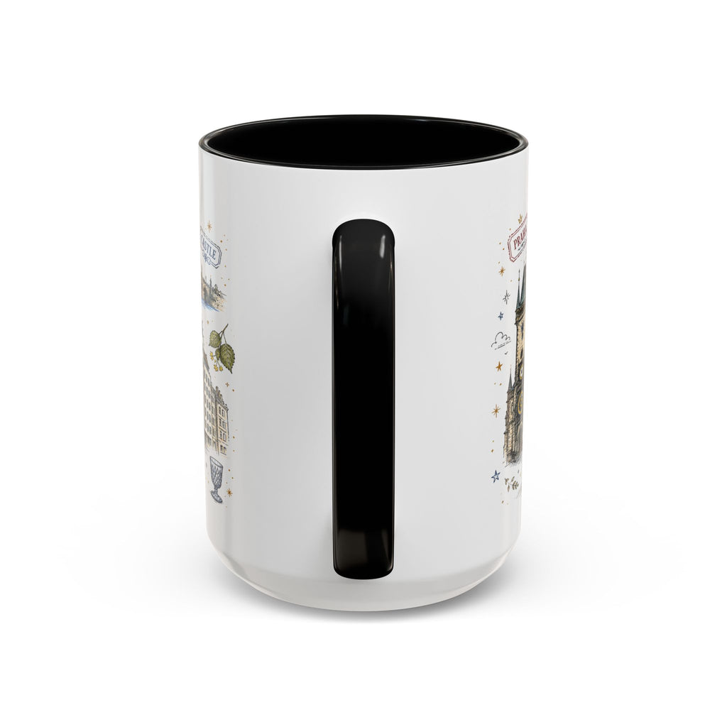 Prague Coffee Mug | Czech Republic Souvenir Travel Gift | Accent Color Ceramic 11oz 15oz