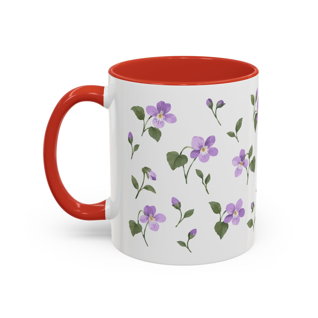 New Jersey Violet Mug, State Flower Floral Coffee Cup, 11oz Botanical Gift