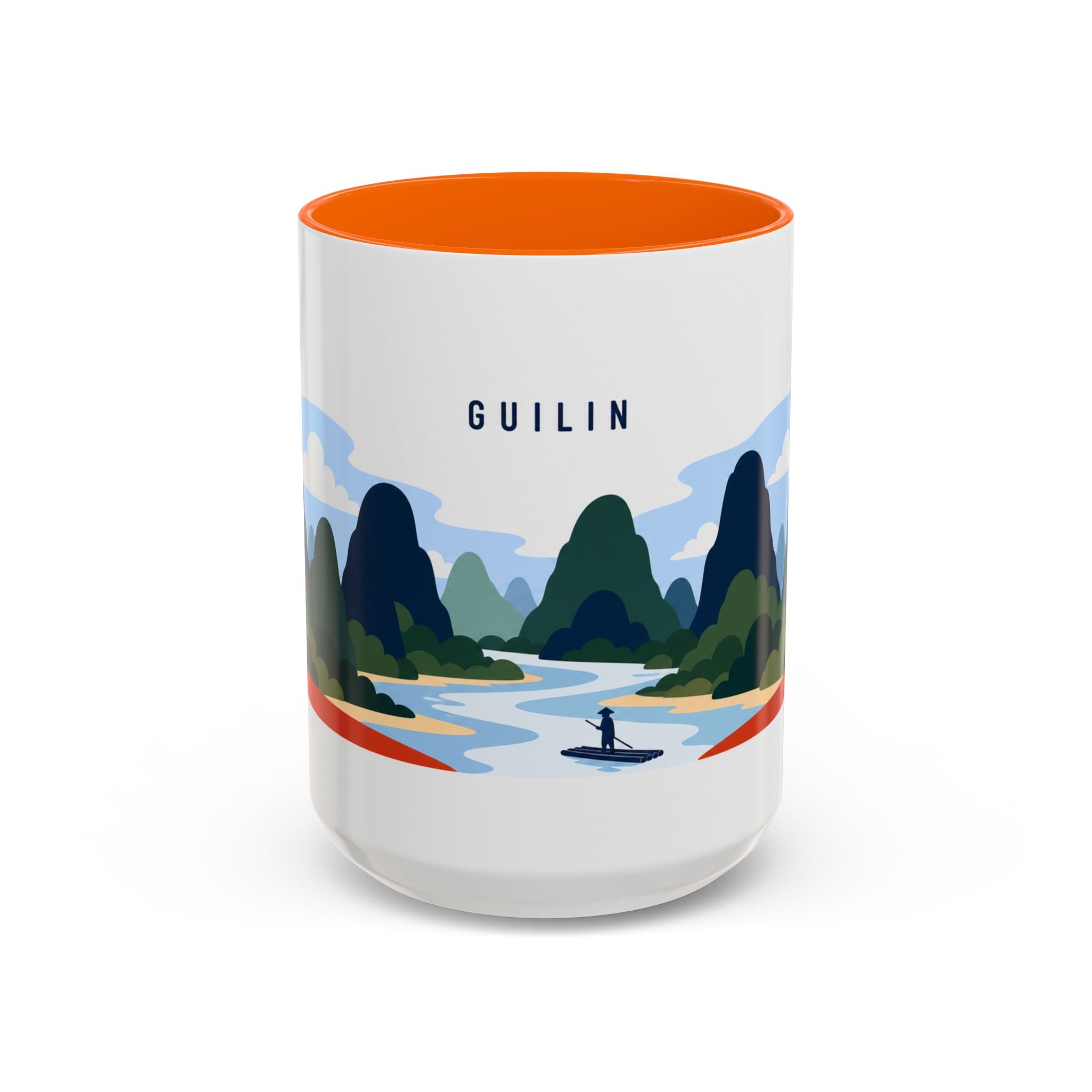 Guilin Coffee Mug | Travel Destination Souvenir Gift | Accent Color Ceramic 11oz 15oz