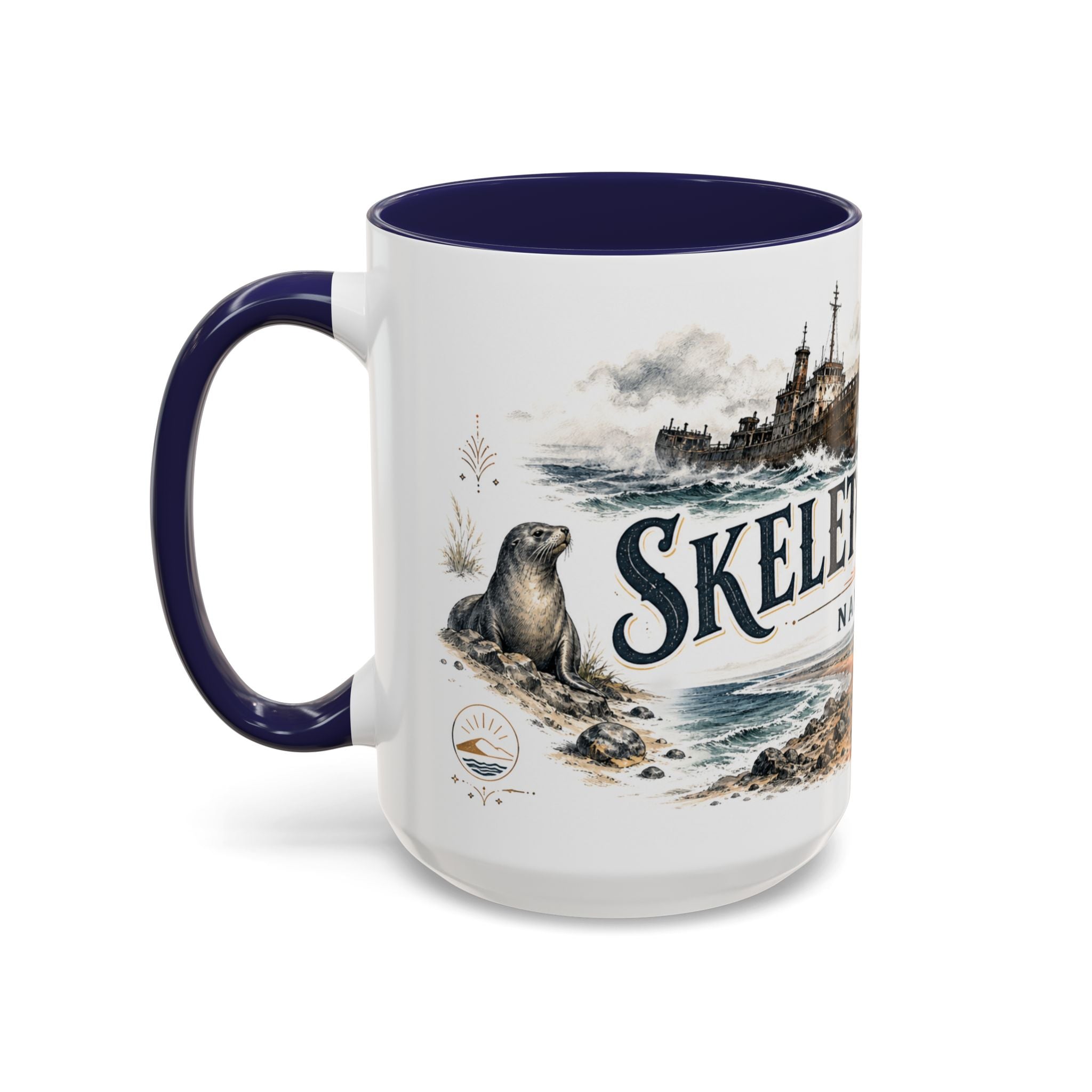 Skeleton Coast Mug, Namibia Travel Souvenir, Bucket List Gift, Accent Ceramic Coffee Mug 11oz 15oz