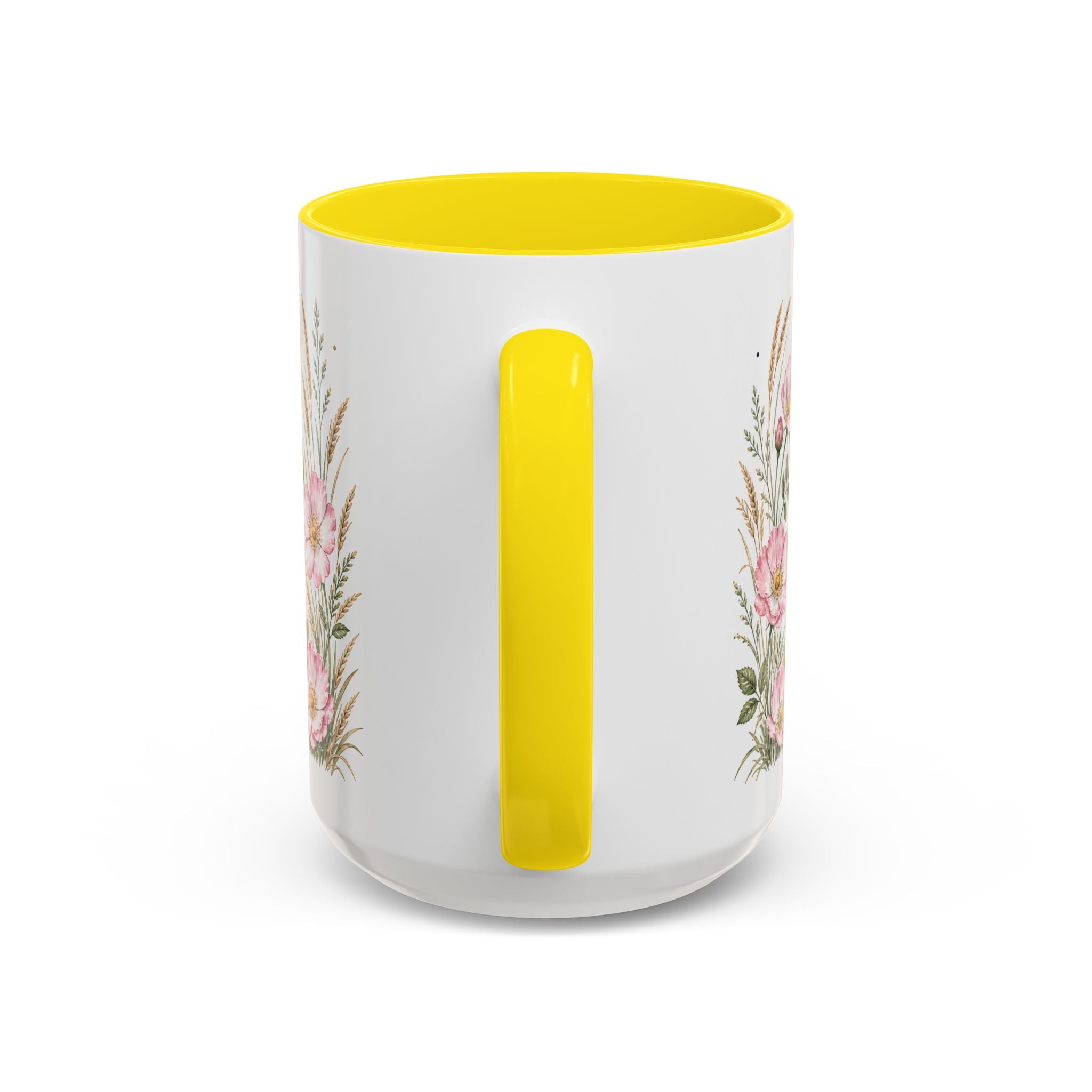 North Dakota State Map Mug | Prairie Rose Botanical Accent Coffee Cup
