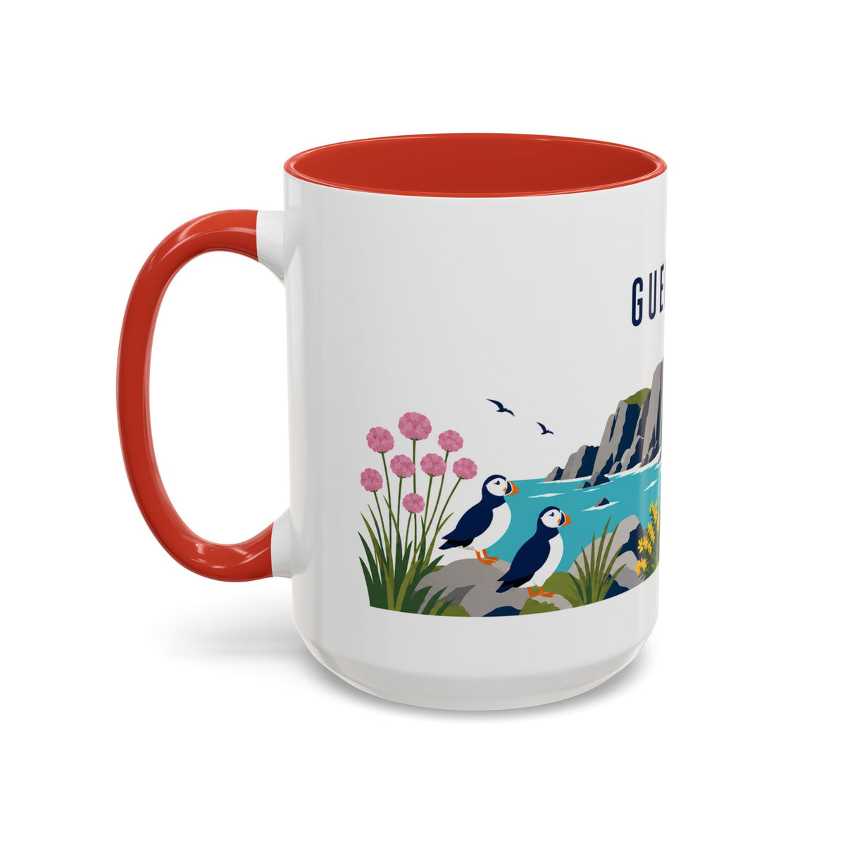 Guernsey Coffee Mug | Travel Souvenir Accent Mug | Country Gift Ceramic Cup 11oz 15oz