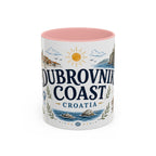 Dubrovnik Coast Coffee Mug | Travel Destination Souvenir Gift | Accent Color Ceramic 11oz 15oz