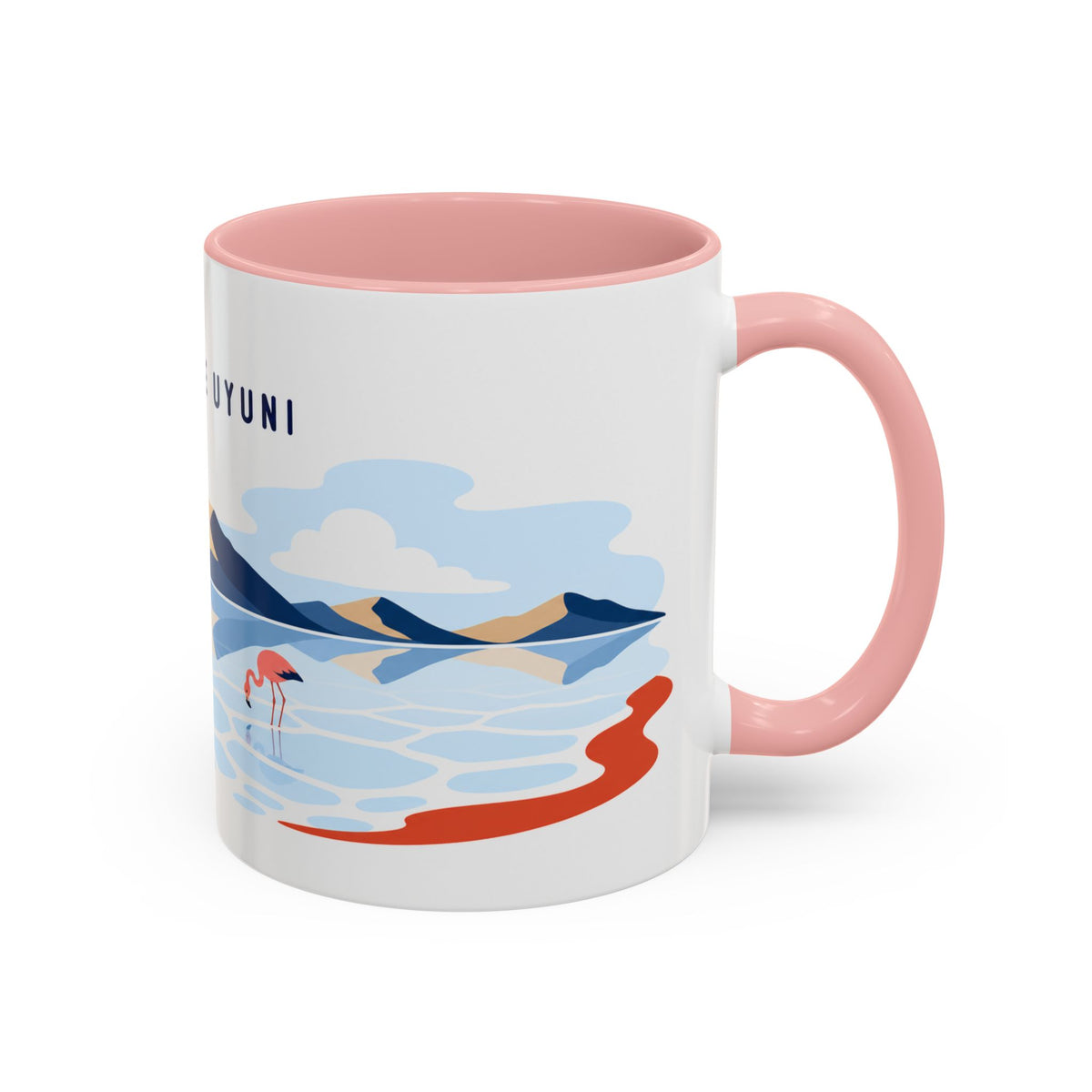 Salar de Uyuni Coffee Mug | Travel Destination Souvenir Gift | Accent Color Ceramic 11oz 15oz