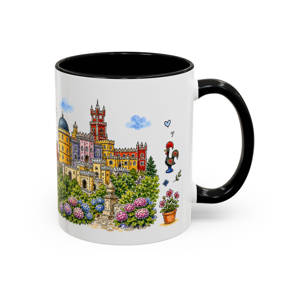 Sintra Illustrated Travel Mug | Portugal Souvenir Accent Coffee Mug | 11oz 15oz Ceramic Cup