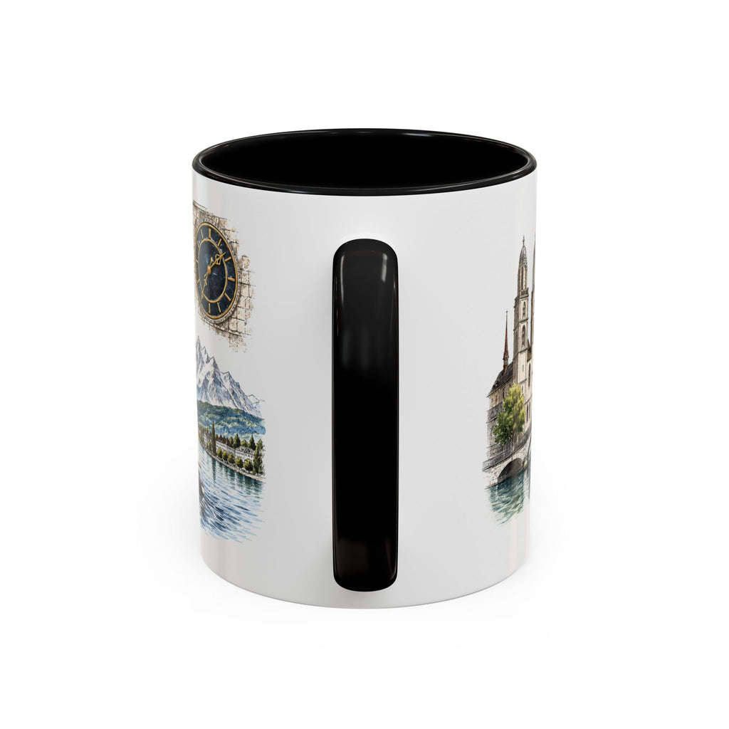 Zurich Coffee Mug | Switzerland Travel Souvenir | Vintage Illustrated City Gift | 11 oz 15 oz Accent Mug