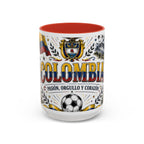 Colombia Soccer Coffee Mug | World Cup Fan Gift | Accent Color Ceramic 11oz 15oz Match Day Cup