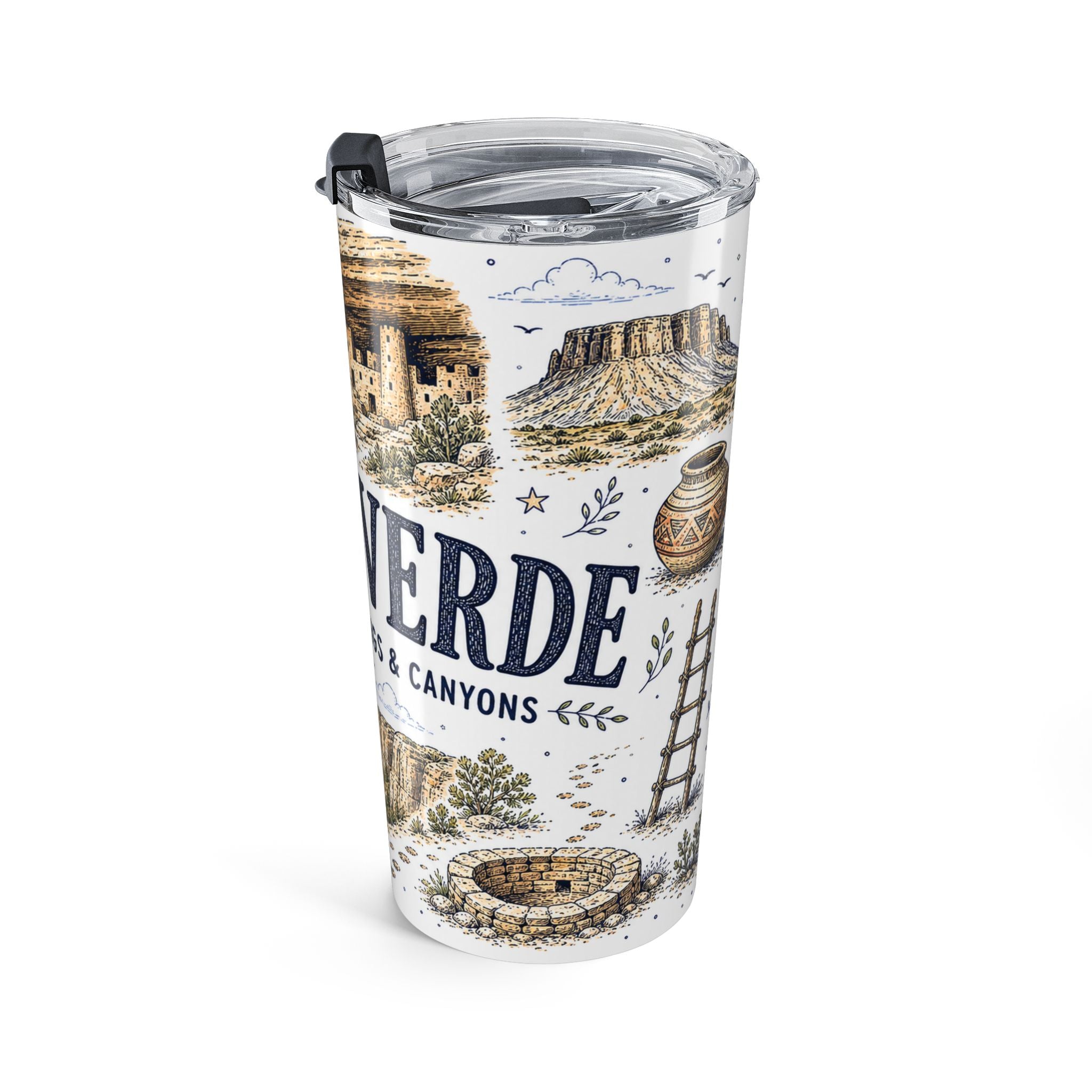 Mesa Verde National Park 20oz Tumbler | Colorado Ancient Cliff Dwellings Gift | Insulated Stainless Steel Travel Cup