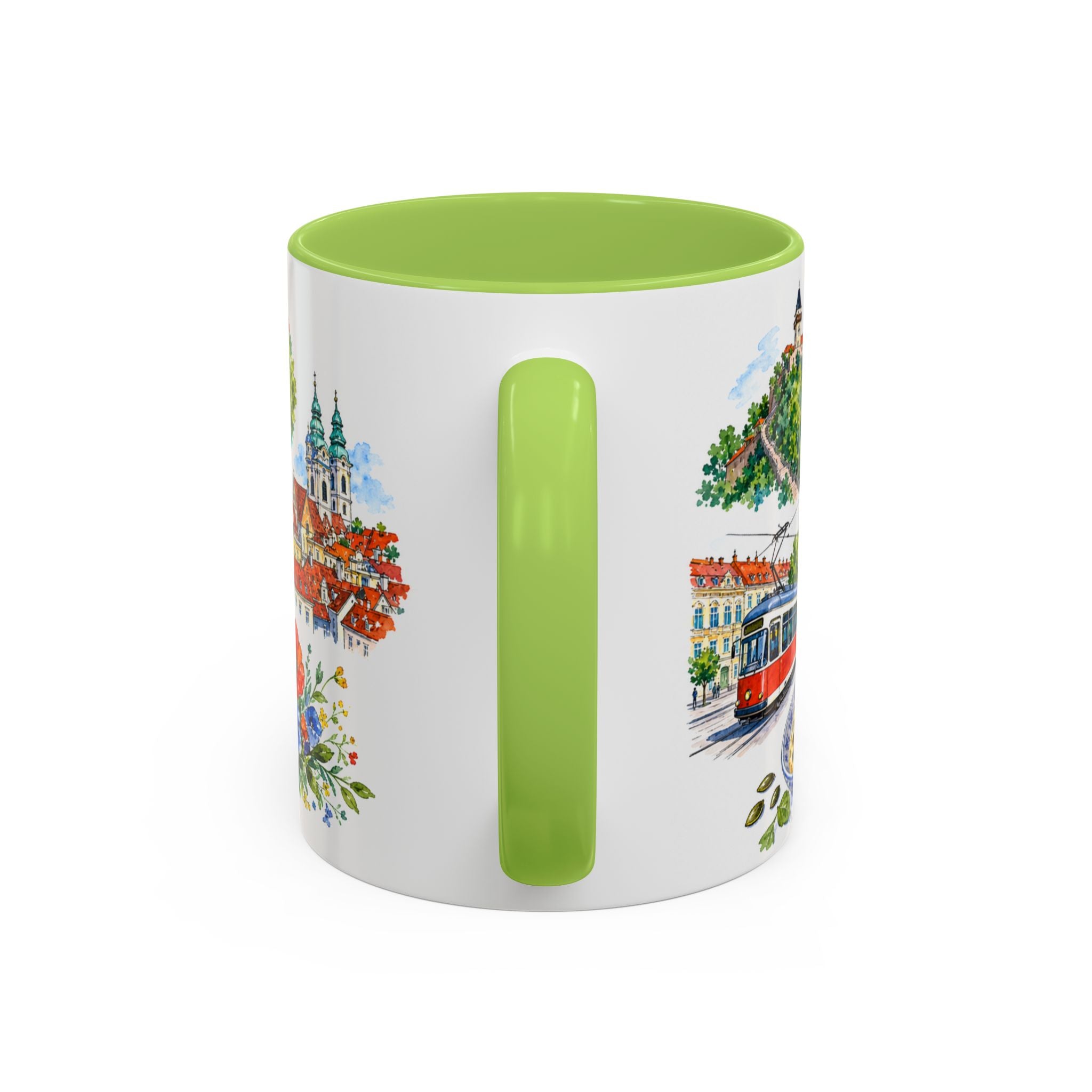 Graz Illustrated Travel Mug | City Souvenir Accent Coffee Mug | 11oz 15oz Ceramic Cup