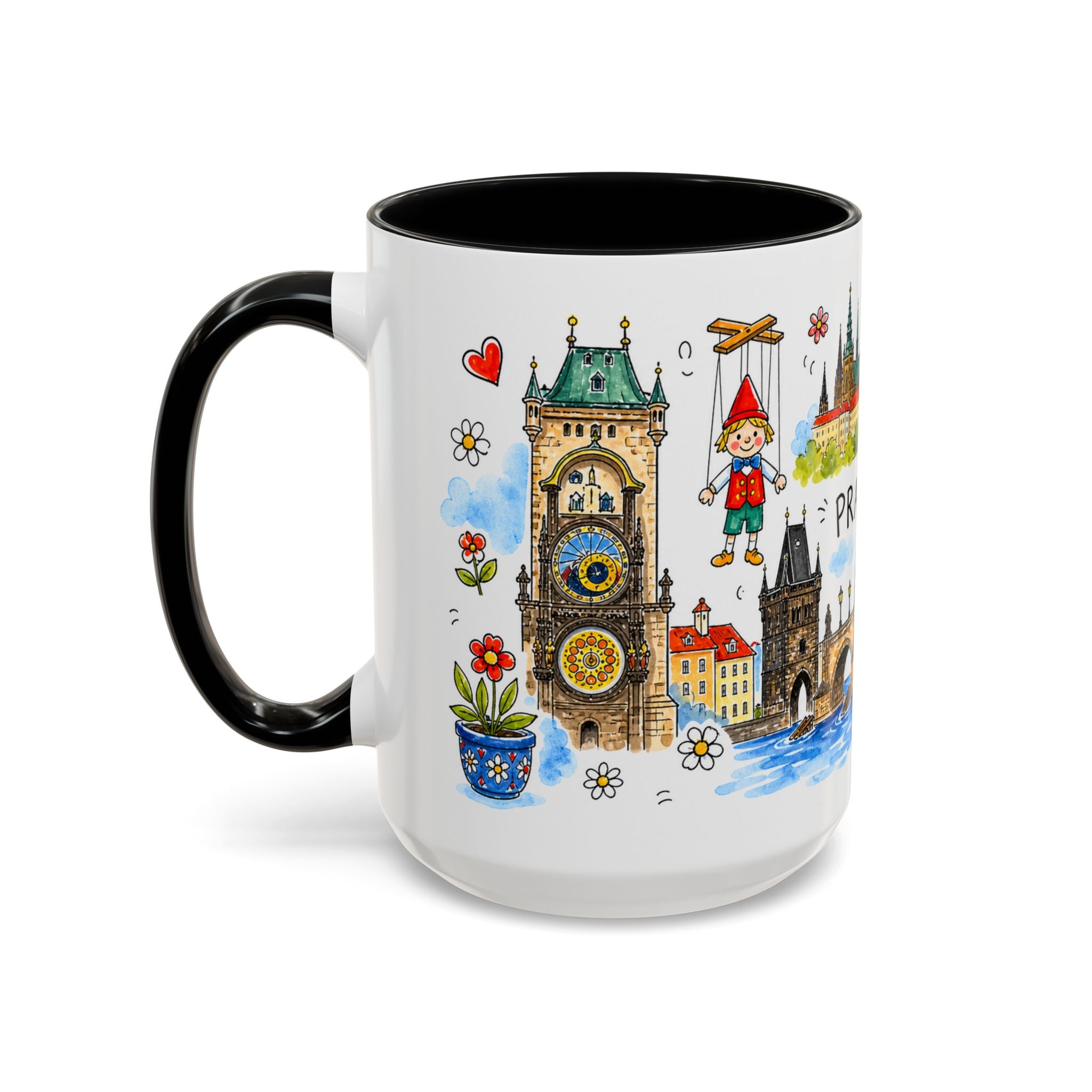 Prague Travel Mug | European City Souvenir Accent Coffee Mug | 11oz 15oz Ceramic Cup