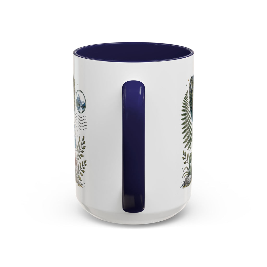 New Zealand South Island Coffee Mug | Travel Destination Souvenir Gift | Accent Color Ceramic 11oz 15oz