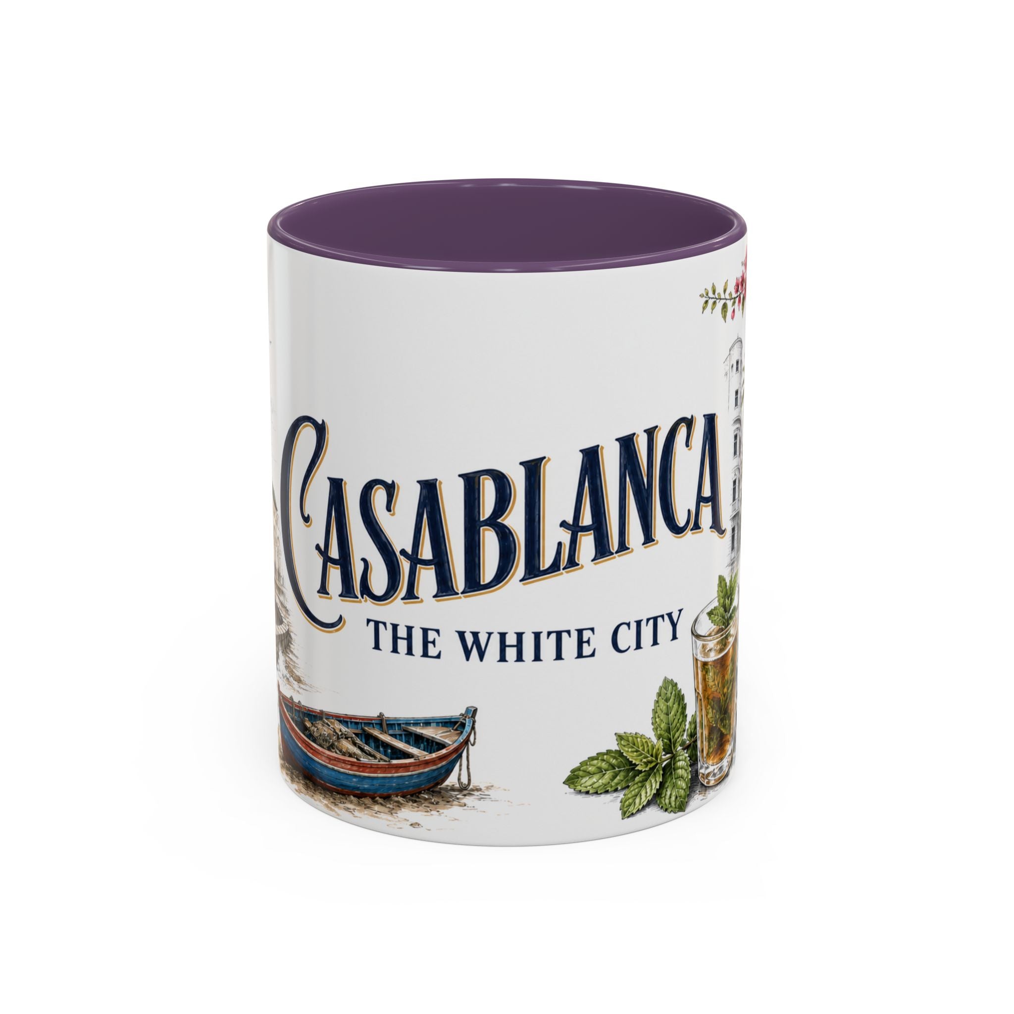 Casablanca Coffee Mug | Morocco Travel Souvenir | Vintage Illustrated City Gift | 11 oz 15 oz Accent Mug