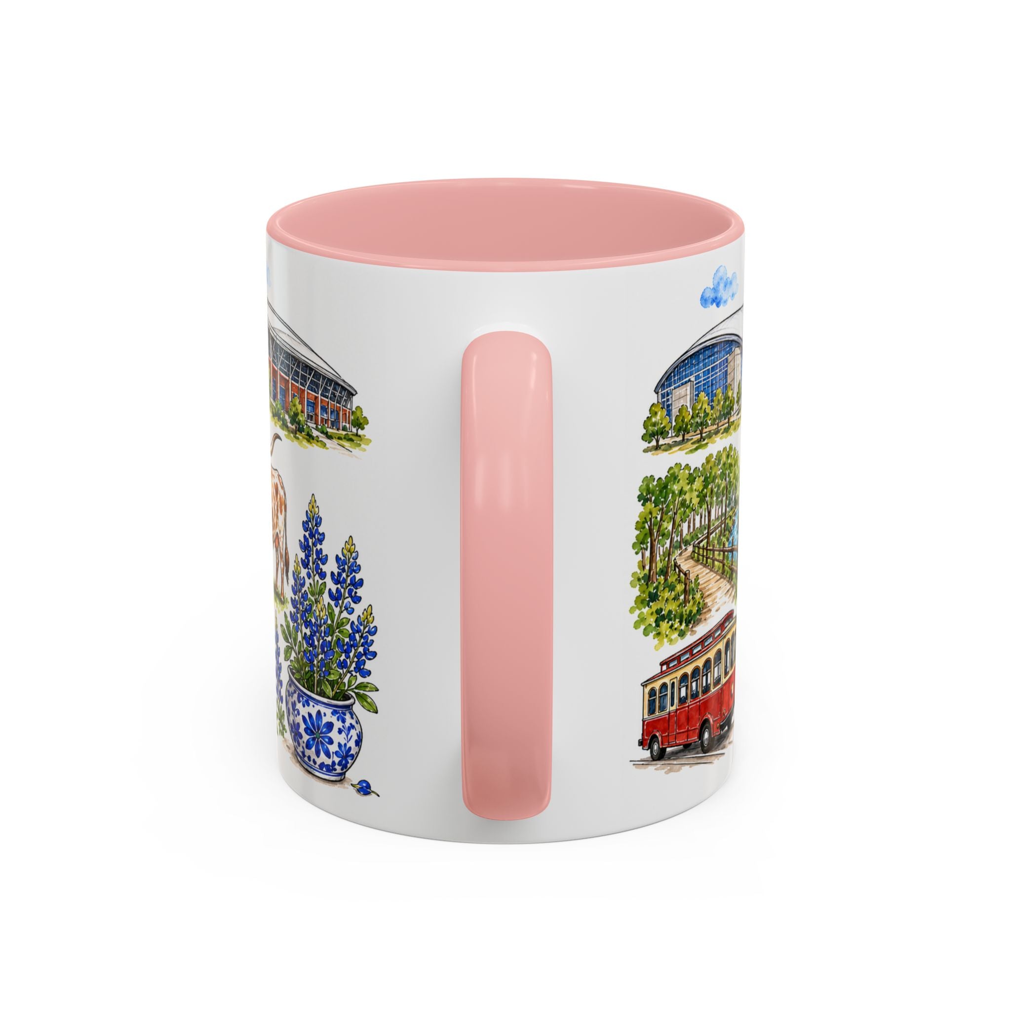Arlington Illustrated Travel Mug | City Souvenir Accent Coffee Mug | 11oz 15oz Ceramic Cup