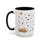 Halloween Party Mug | Ghost Black Cat Candy Watercolor Gift | Accent Cup 11oz 15oz