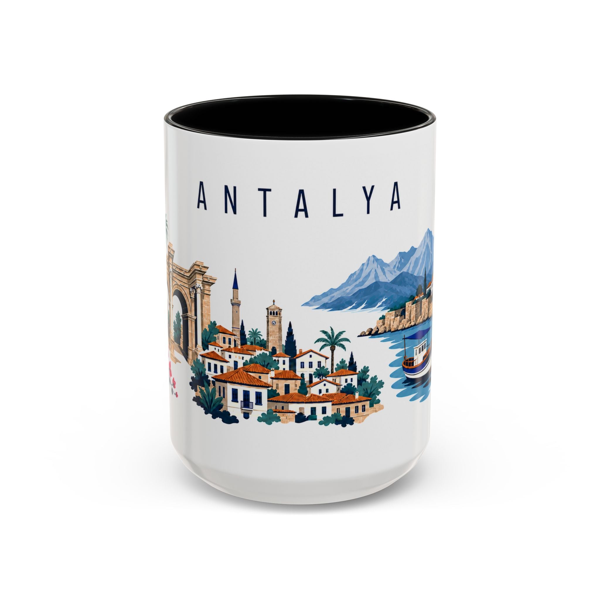 Antalya Coffee Mug | Turkey Travel Souvenir | Porcelain Decal City Gift | 11oz 15oz Accent Mug
