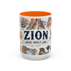 Zion National Park Coffee Mug | Hiking Camping Nature Gift | Accent Color Ceramic 11oz 15oz