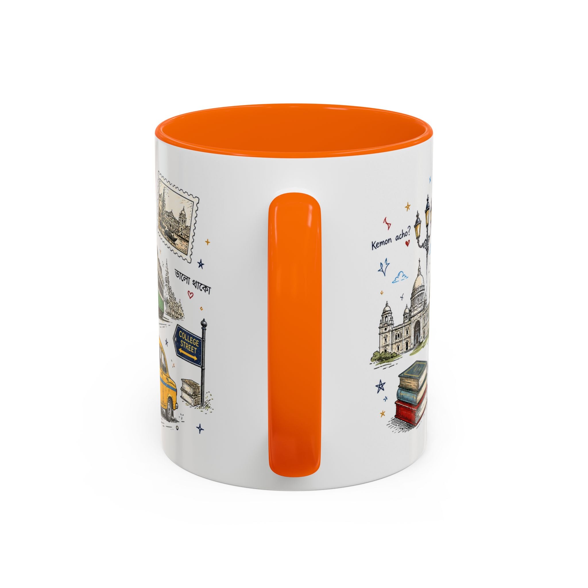 Kolkata Coffee Mug | India Souvenir Travel Gift | Accent Color Ceramic 11oz 15oz