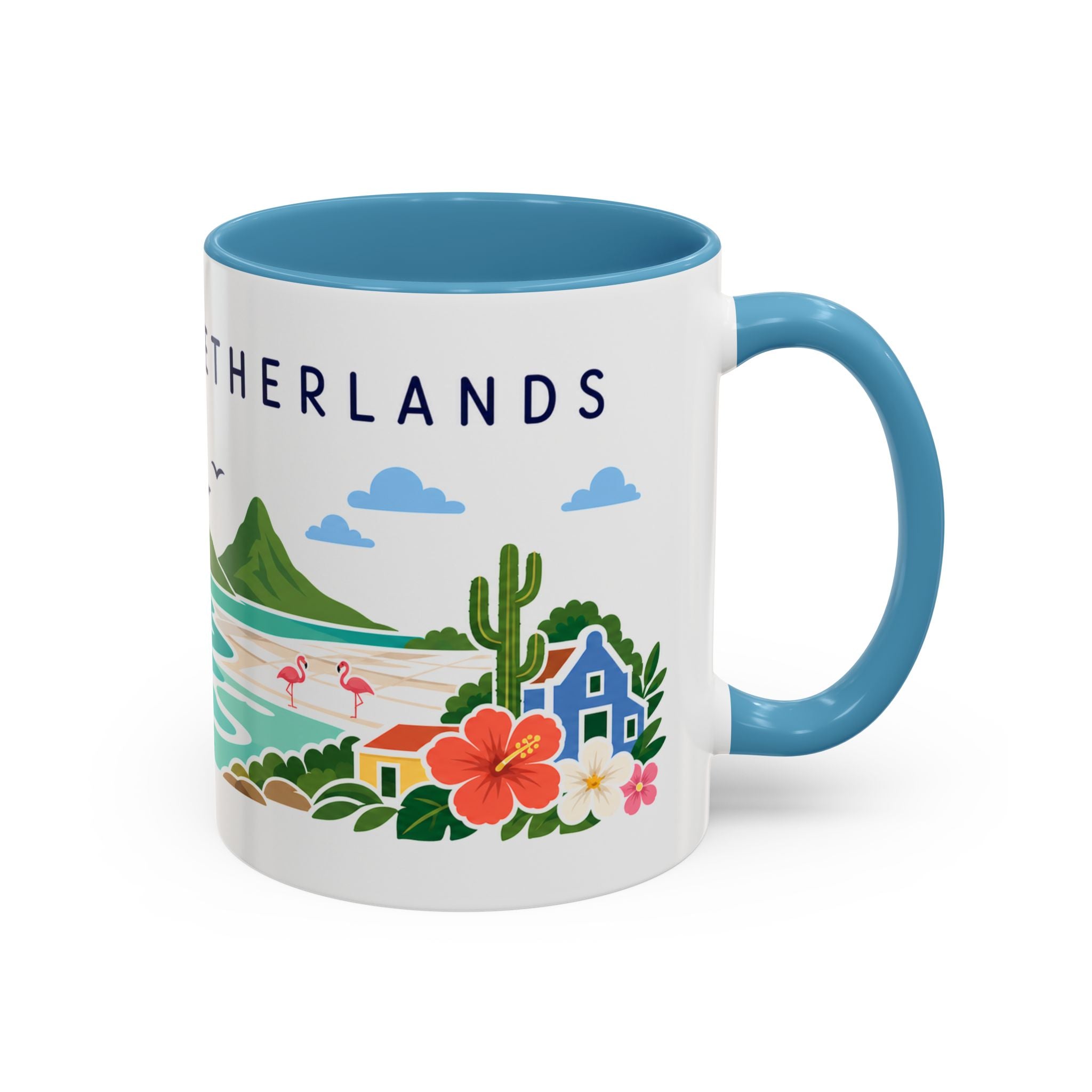 Caribbean Netherlands Coffee Mug | Travel Souvenir Accent Mug | Country Gift Ceramic Cup 11oz 15oz