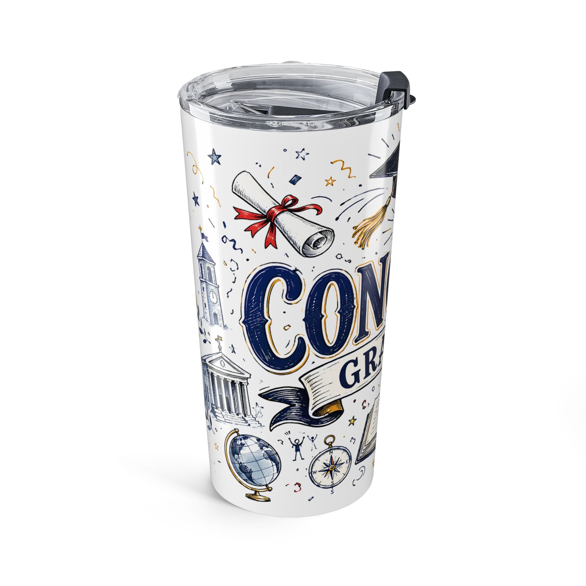 Congrats Graduate 20oz Tumbler | Class of 2026 Graduation Gift | Insulated Stainless Steel Travel Cup