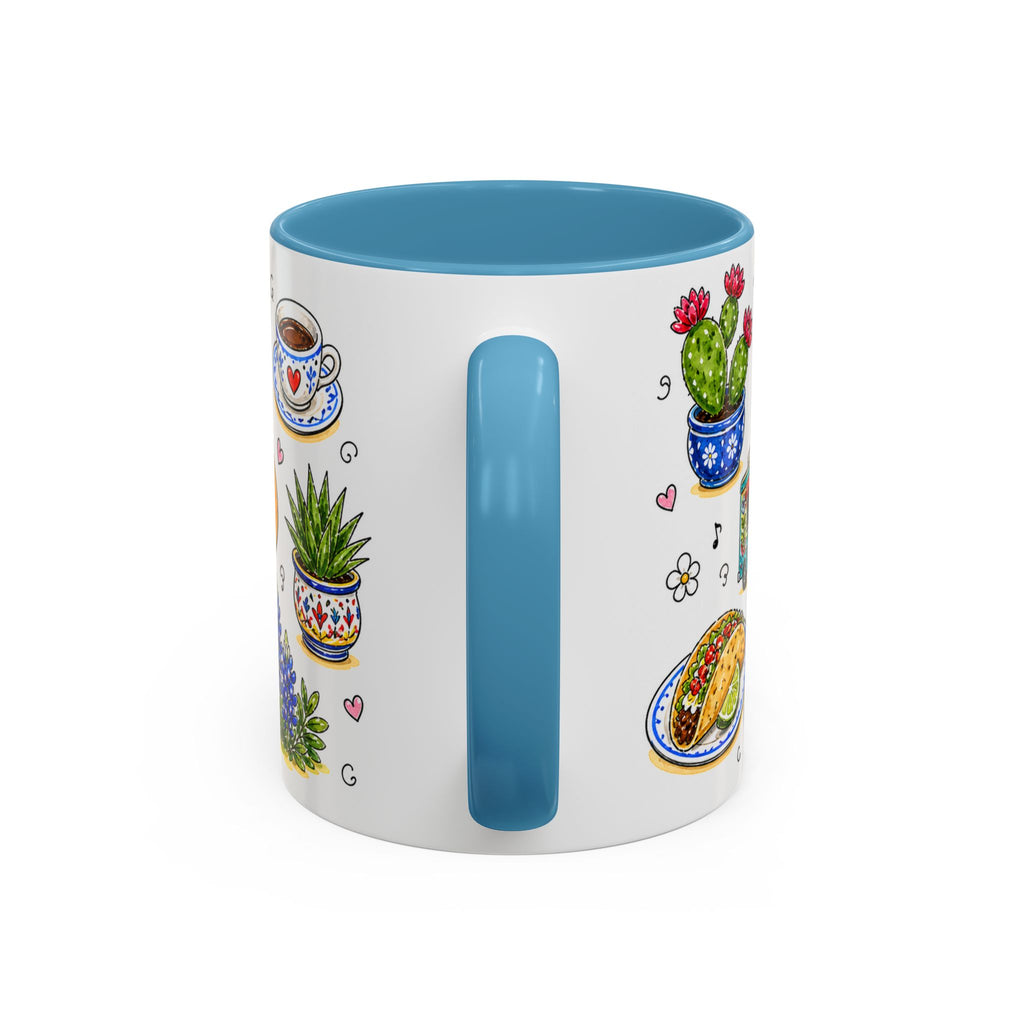 Austin Illustrated Travel Mug | City Souvenir Accent Coffee Mug | 11oz 15oz Ceramic Cup
