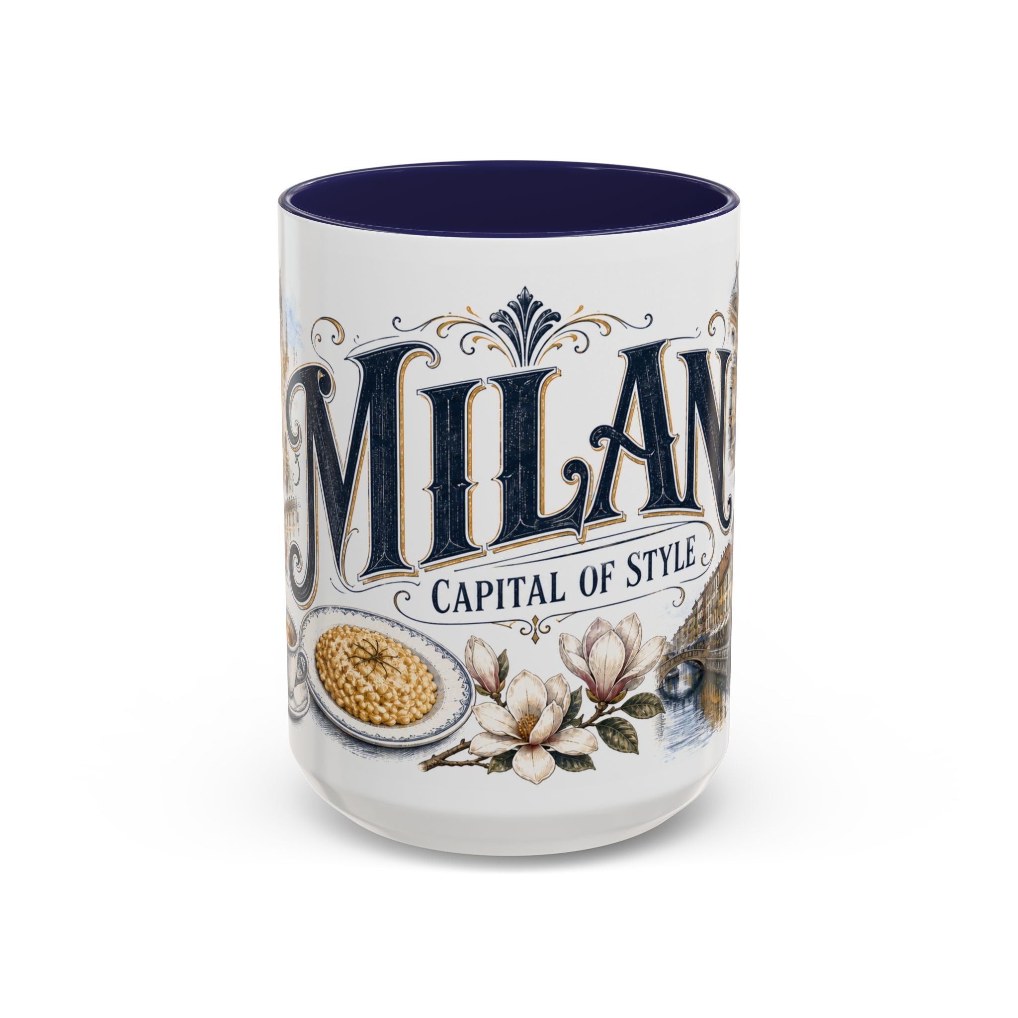 Milan Coffee Mug | Italy Travel Souvenir | Vintage Illustrated City Gift | 11 oz 15 oz Accent Mug