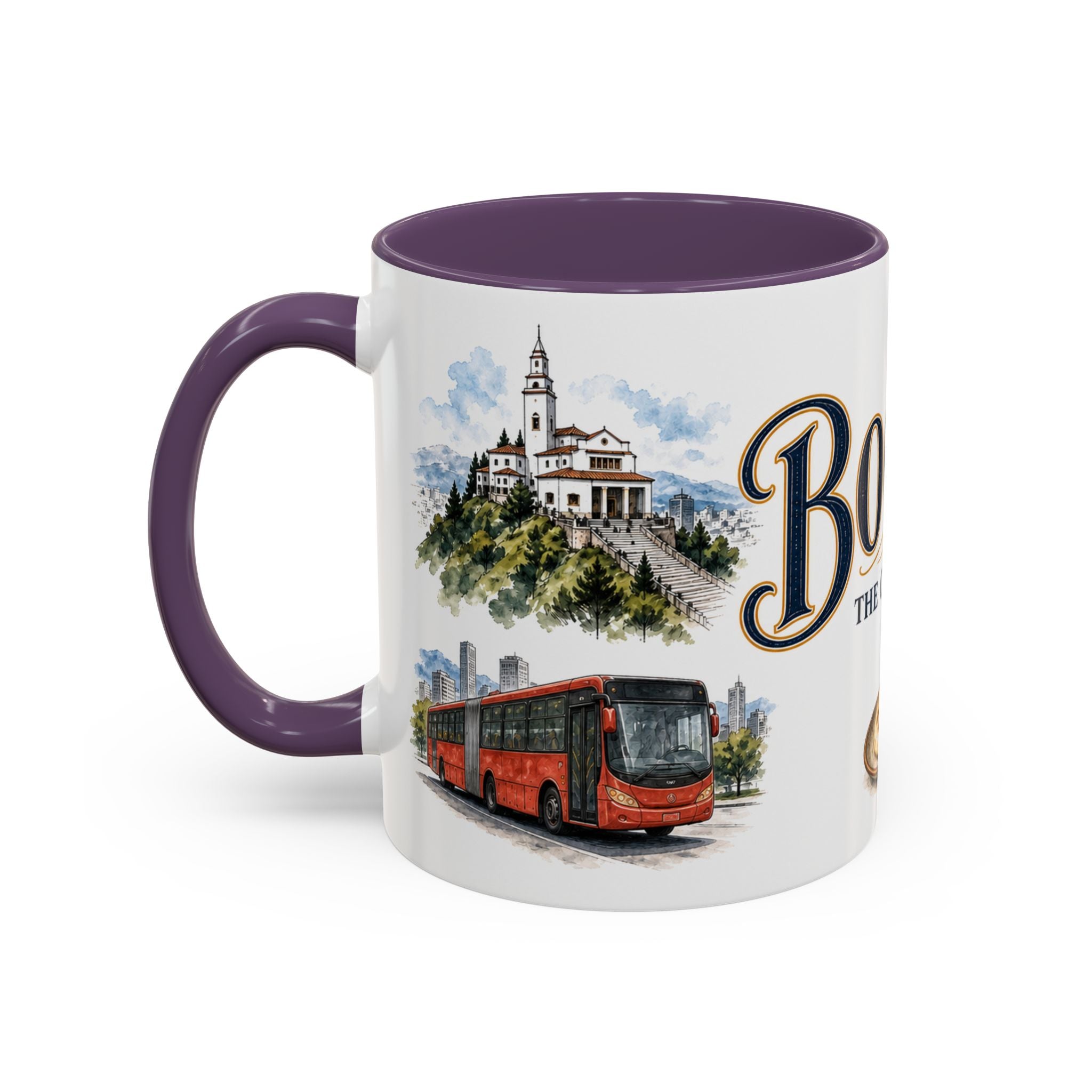 Bogota Coffee Mug | Colombia Travel Souvenir | Vintage Illustrated City Gift | 11 oz 15 oz Accent Mug