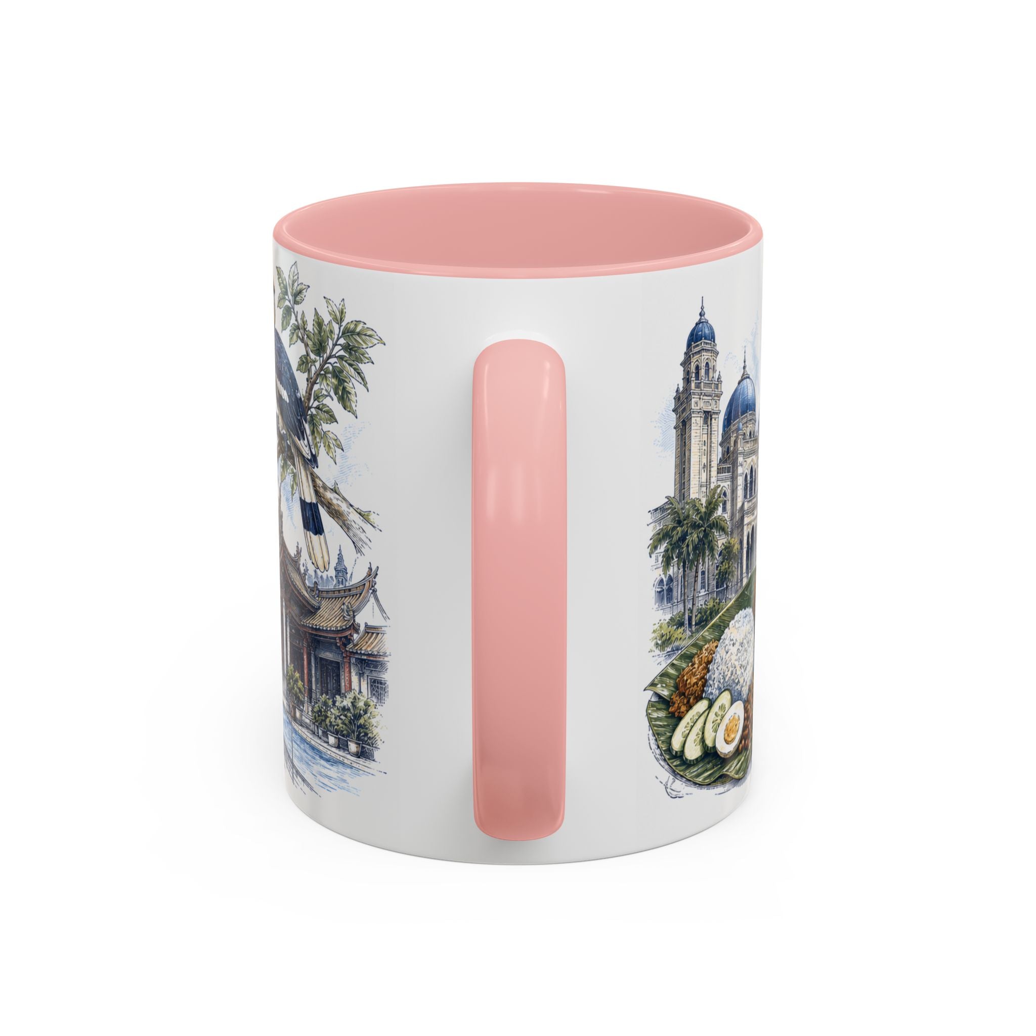 Johor Bahru Coffee Mug | Malaysia Travel Souvenir | Vintage Illustrated City Gift | 11 oz 15 oz Accent Mug