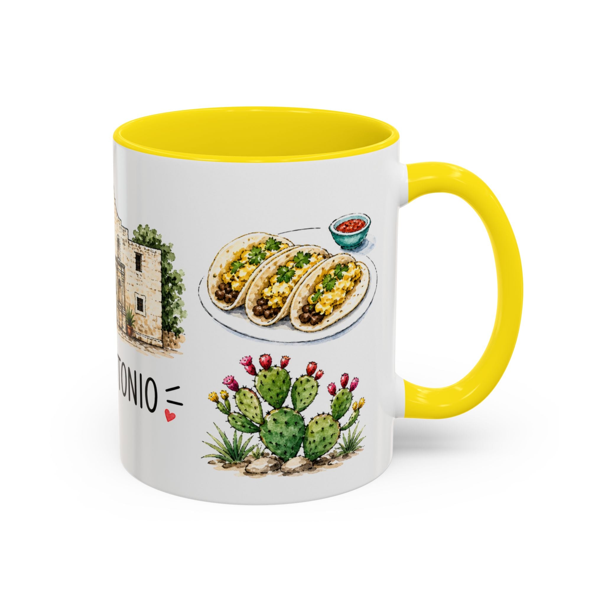 San Antonio Illustrated Travel Mug | City Souvenir Accent Coffee Mug | 11oz 15oz Ceramic Cup