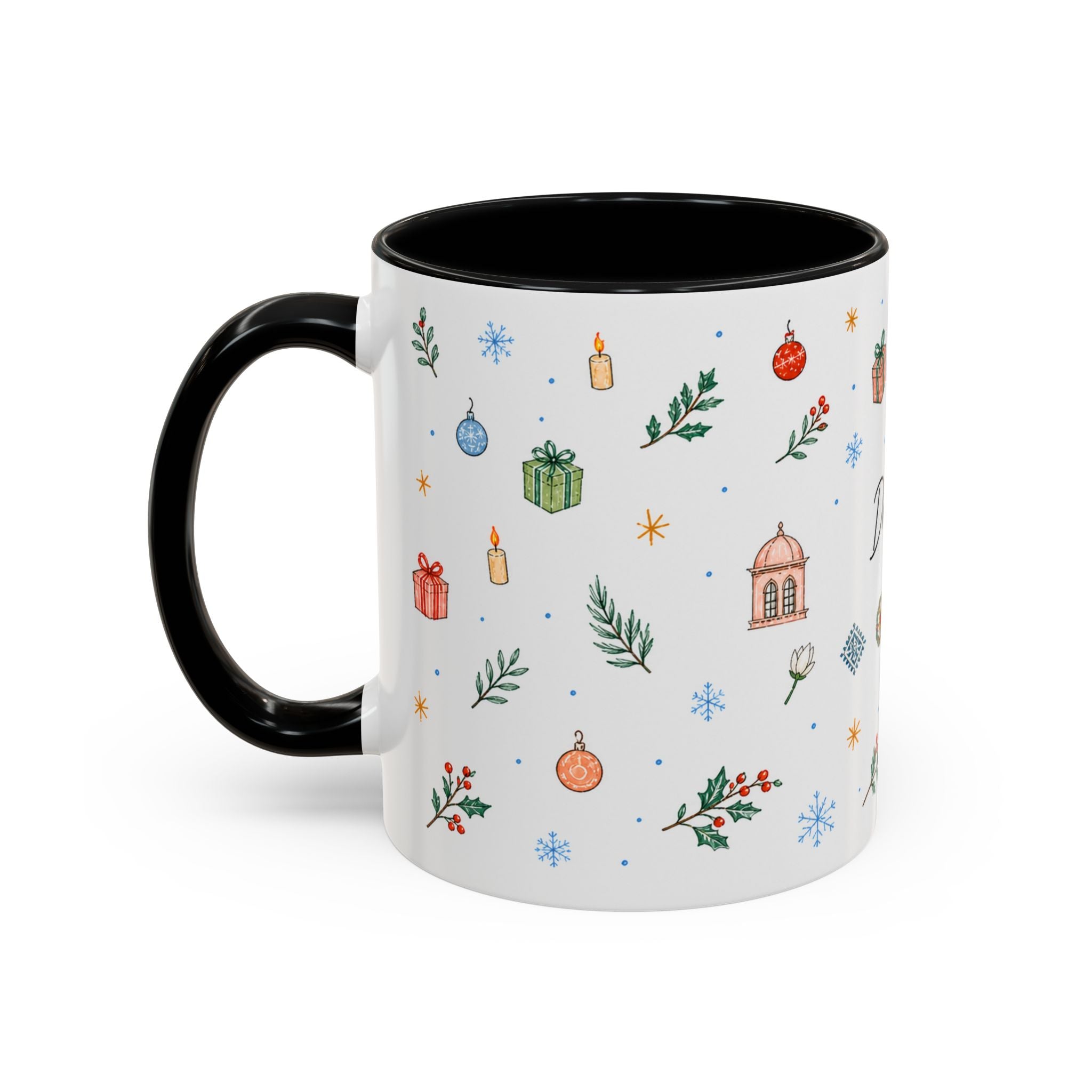 Dhaka Christmas Mug | Watercolor Travel Souvenir | Holiday Gift | Accent Ceramic Coffee Cup 11oz 15oz