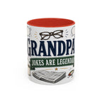 Grandpa's Jokes Are Legendary Coffee Mug | Funny Gift From Grandkids | Accent Ceramic 11oz 15oz
