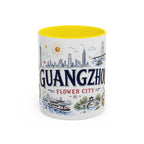 Guangzhou Coffee Mug | China Souvenir Travel Gift | Accent Color Ceramic 11oz 15oz