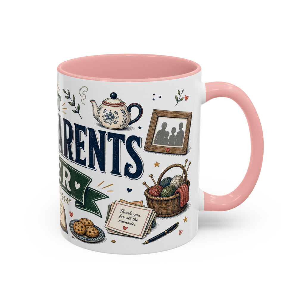 Best Grandparents Ever Coffee Mug | Gift From Grandkids | Accent Color Ceramic 11oz 15oz