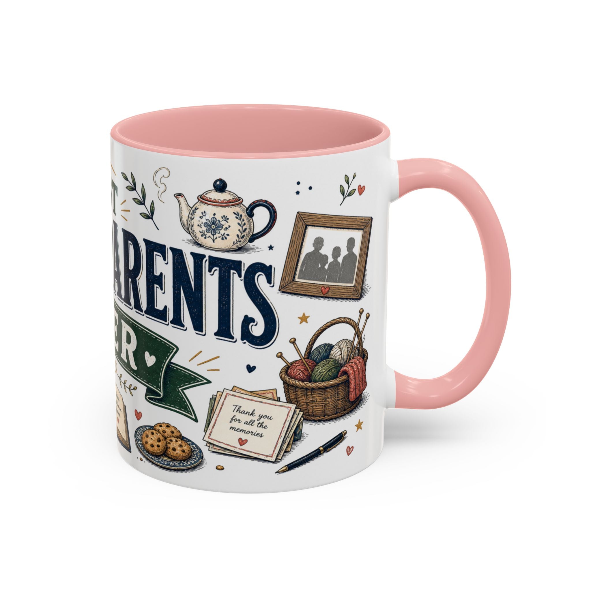 Best Grandparents Ever Coffee Mug | Gift From Grandkids | Accent Color Ceramic 11oz 15oz