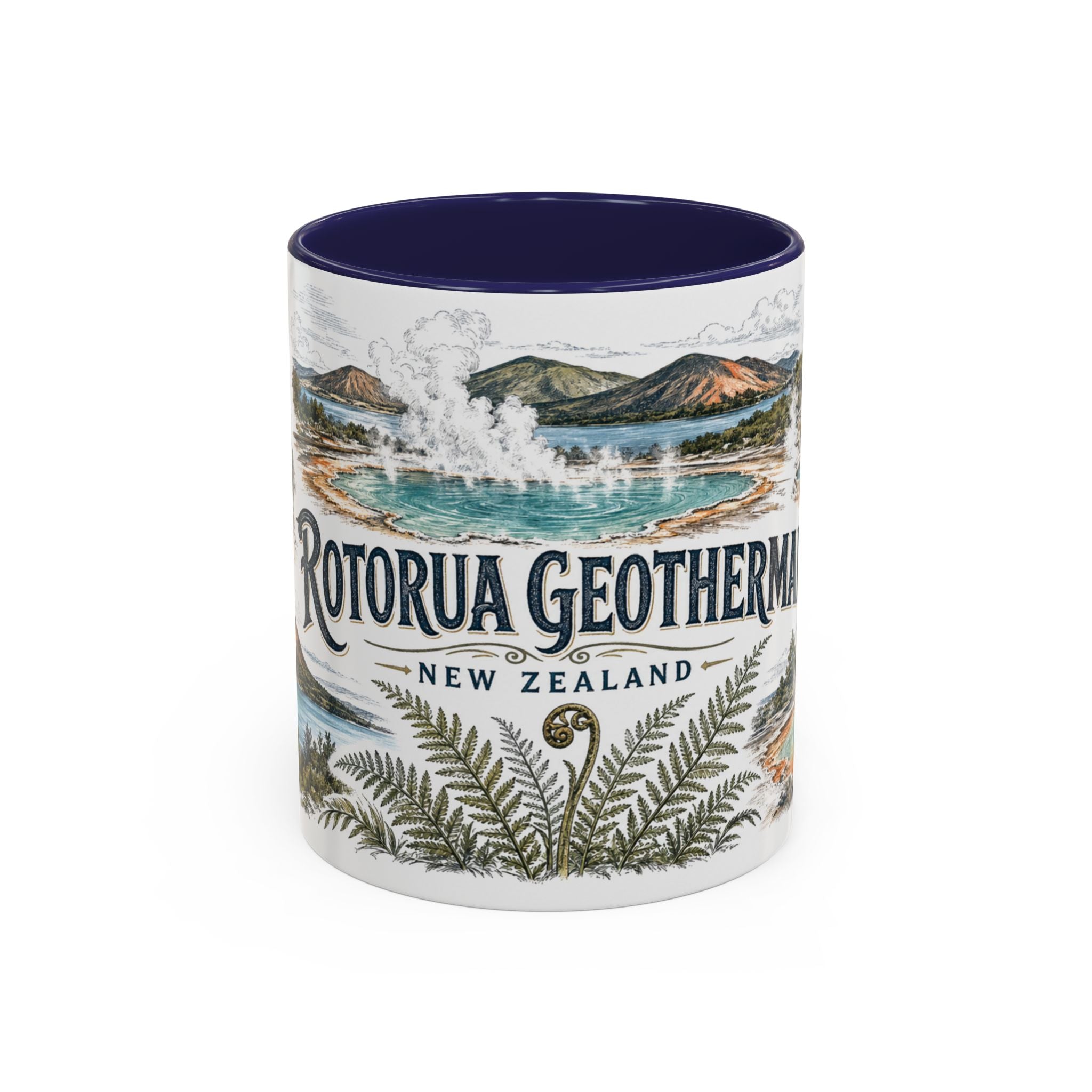 Rotorua Geothermal Mug, New Zealand Travel Souvenir, Bucket List Gift, Accent Ceramic Coffee Mug 11oz 15oz