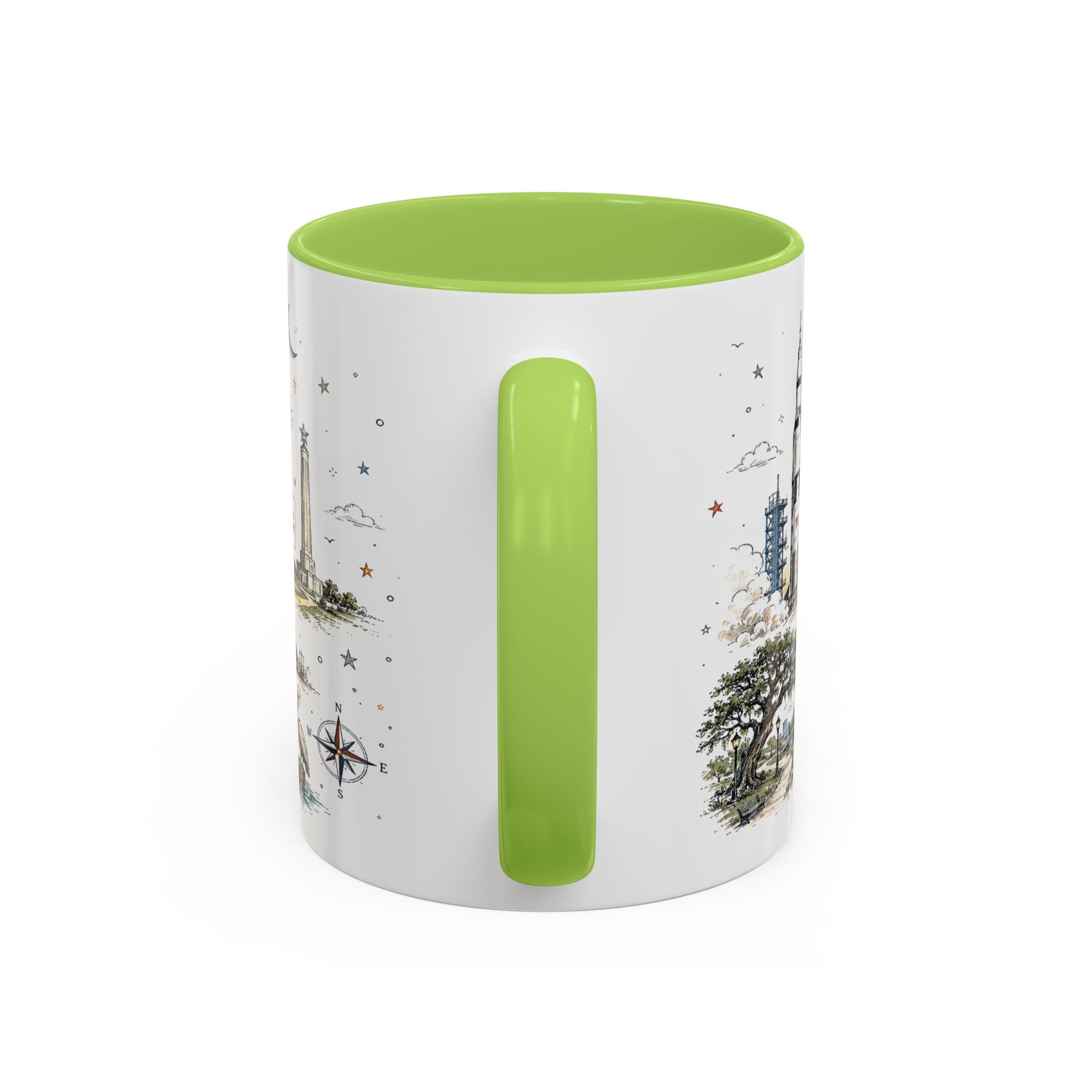 Houston Coffee Mug | Texas Souvenir City Gift | Accent Color Ceramic 11oz 15oz