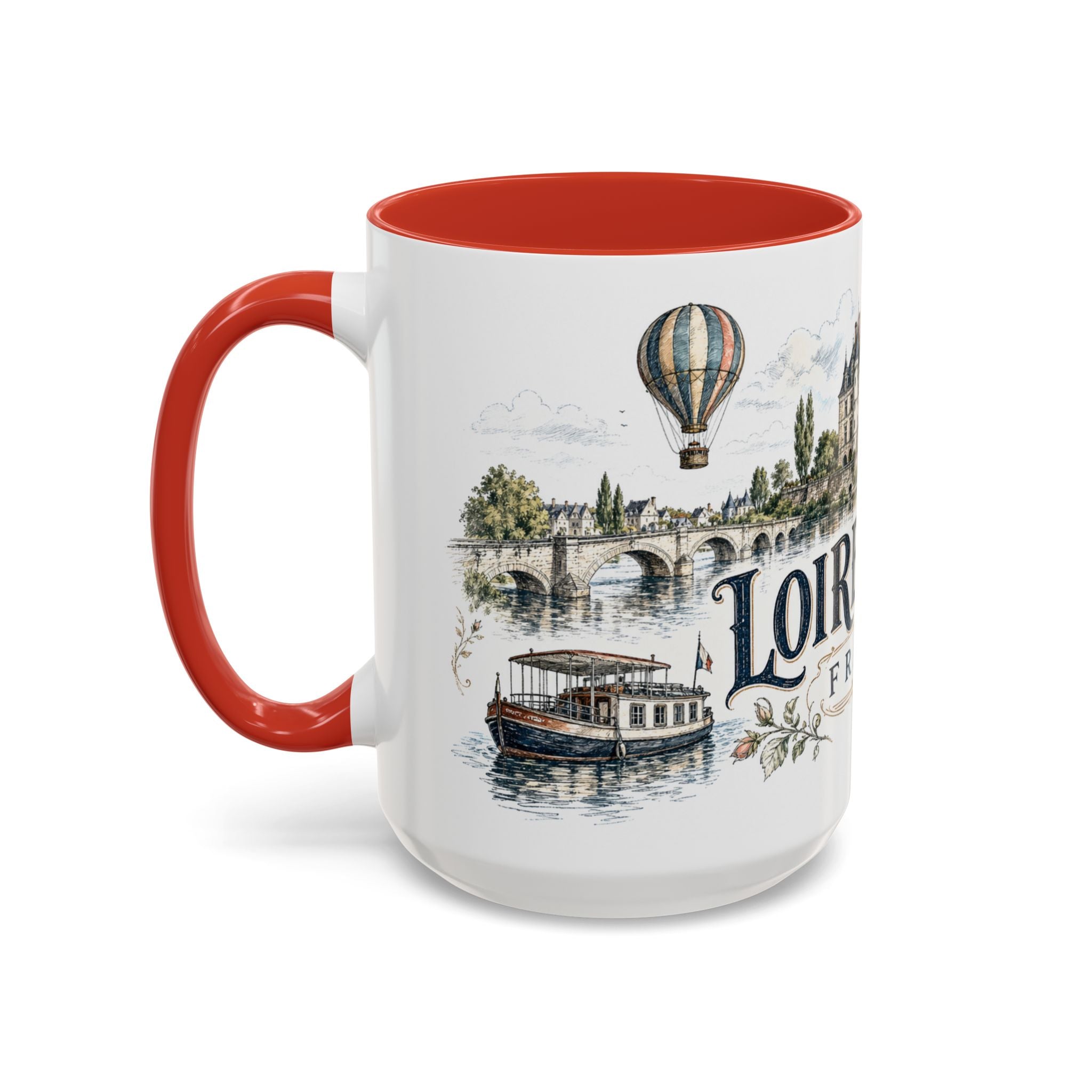 Loire Valley Mug, France Travel Souvenir, Bucket List Gift, Accent Ceramic Coffee Mug 11oz 15oz