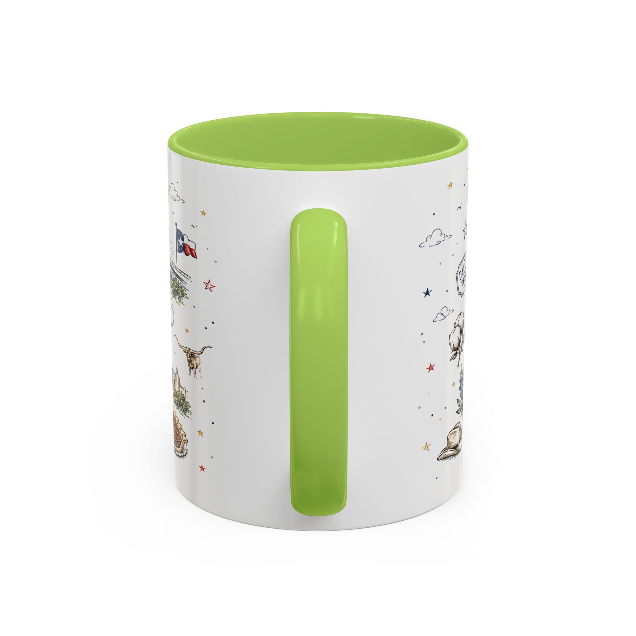 Dallas Coffee Mug | Texas Souvenir City Gift | Accent Color Ceramic 11oz 15oz