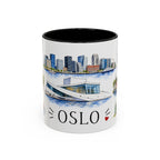 Oslo Illustrated Travel Mug | City Souvenir Accent Coffee Mug | 11oz 15oz Ceramic Cup