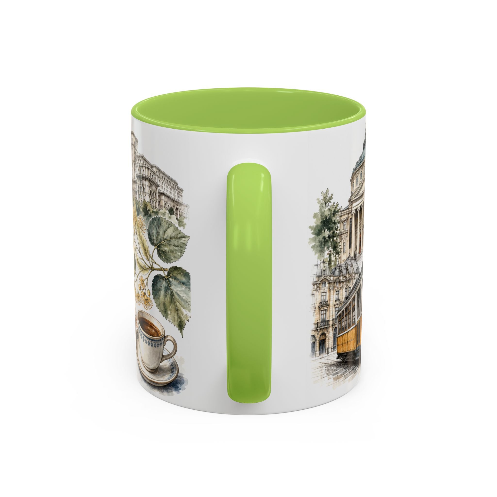 Bucharest Coffee Mug | Romania Travel Souvenir | Vintage Illustrated City Gift | 11 oz 15 oz Accent Mug
