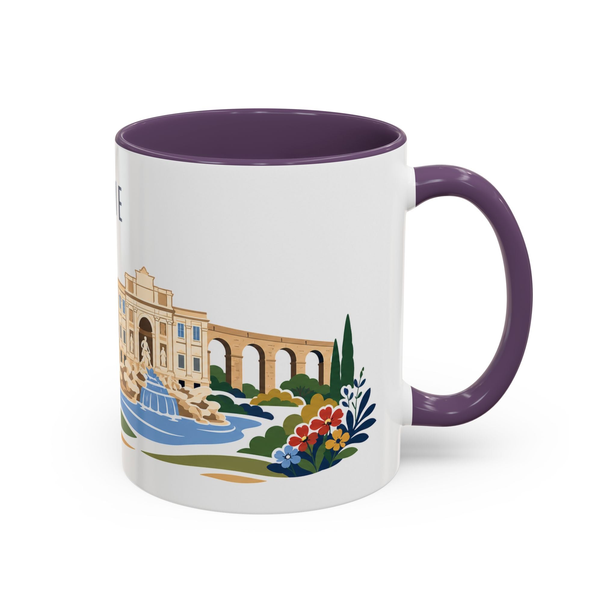 Rome Coffee Mug | Italy Travel Souvenir | Porcelain Decal City Gift | 11oz 15oz Accent Mug
