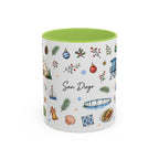 San Diego Christmas Mug | Watercolor City Souvenir, Holiday Travel Gift (11oz/15oz)
