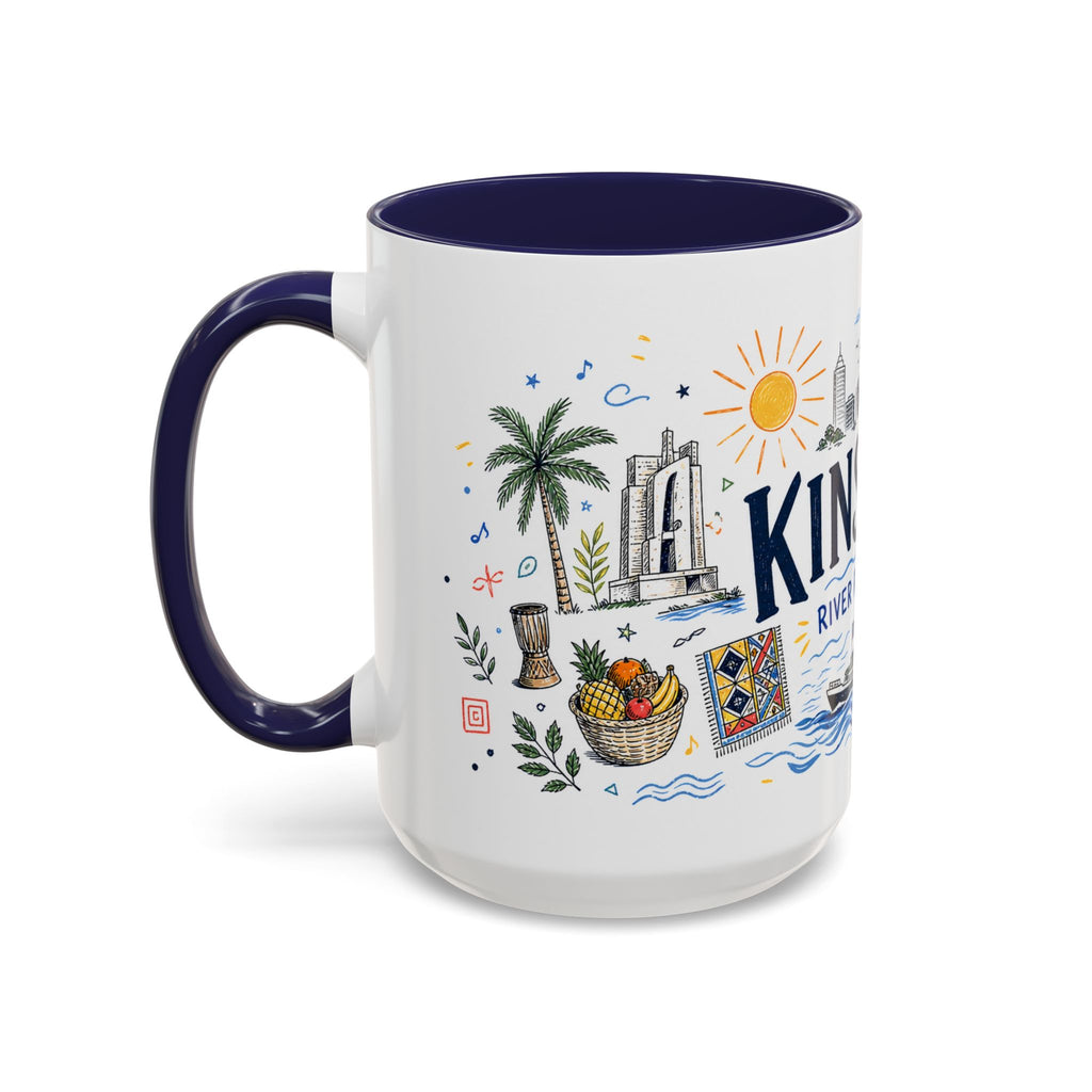 Kinshasa Coffee Mug | DR Congo Souvenir Travel Gift | Accent Color Ceramic 11oz 15oz