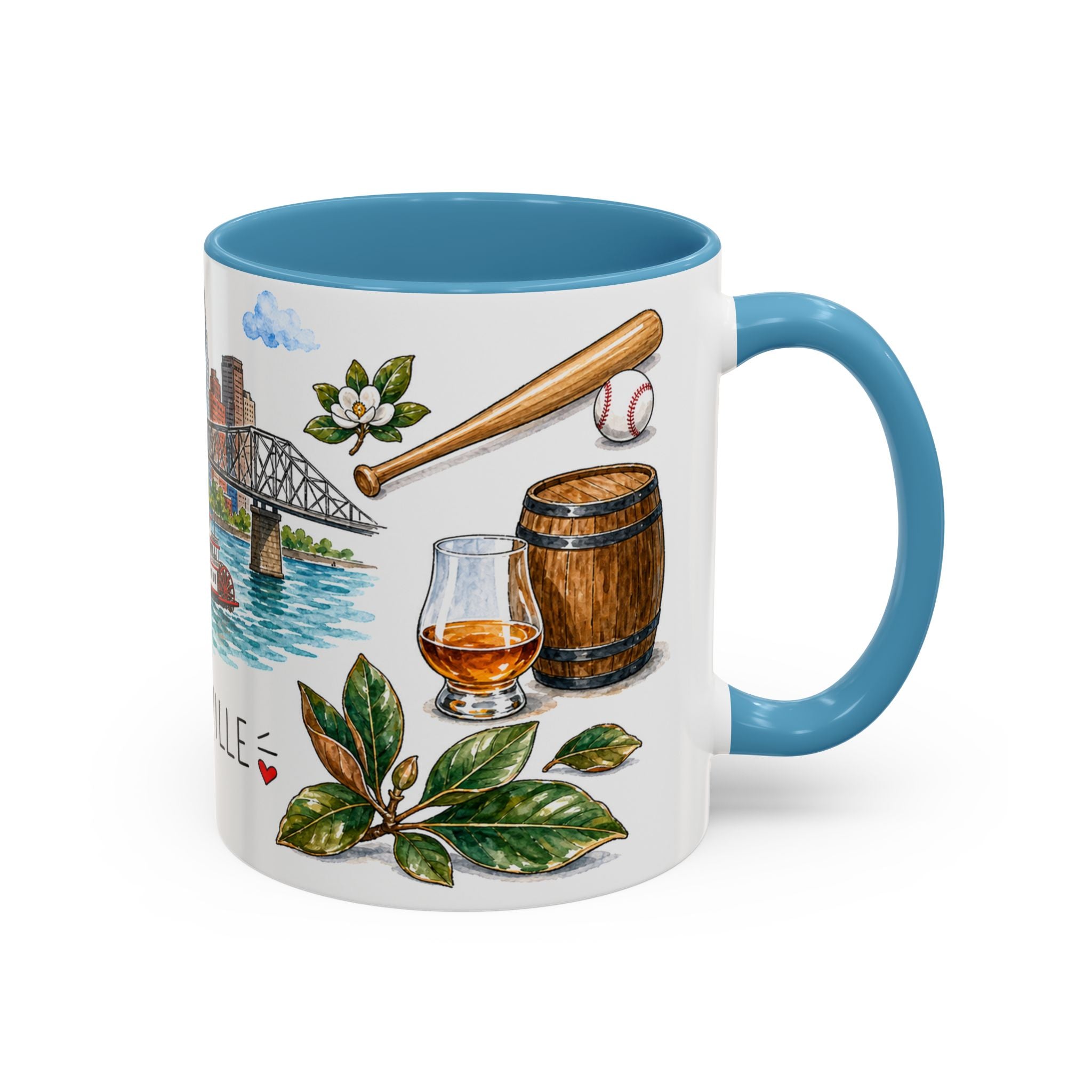 Louisville Illustrated Travel Mug | City Souvenir Accent Coffee Mug | 11oz 15oz Ceramic Cup