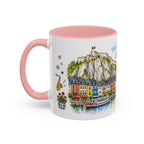 Dinant Illustrated Travel Mug | Belgium Souvenir Accent Coffee Mug | 11oz 15oz Ceramic Cup