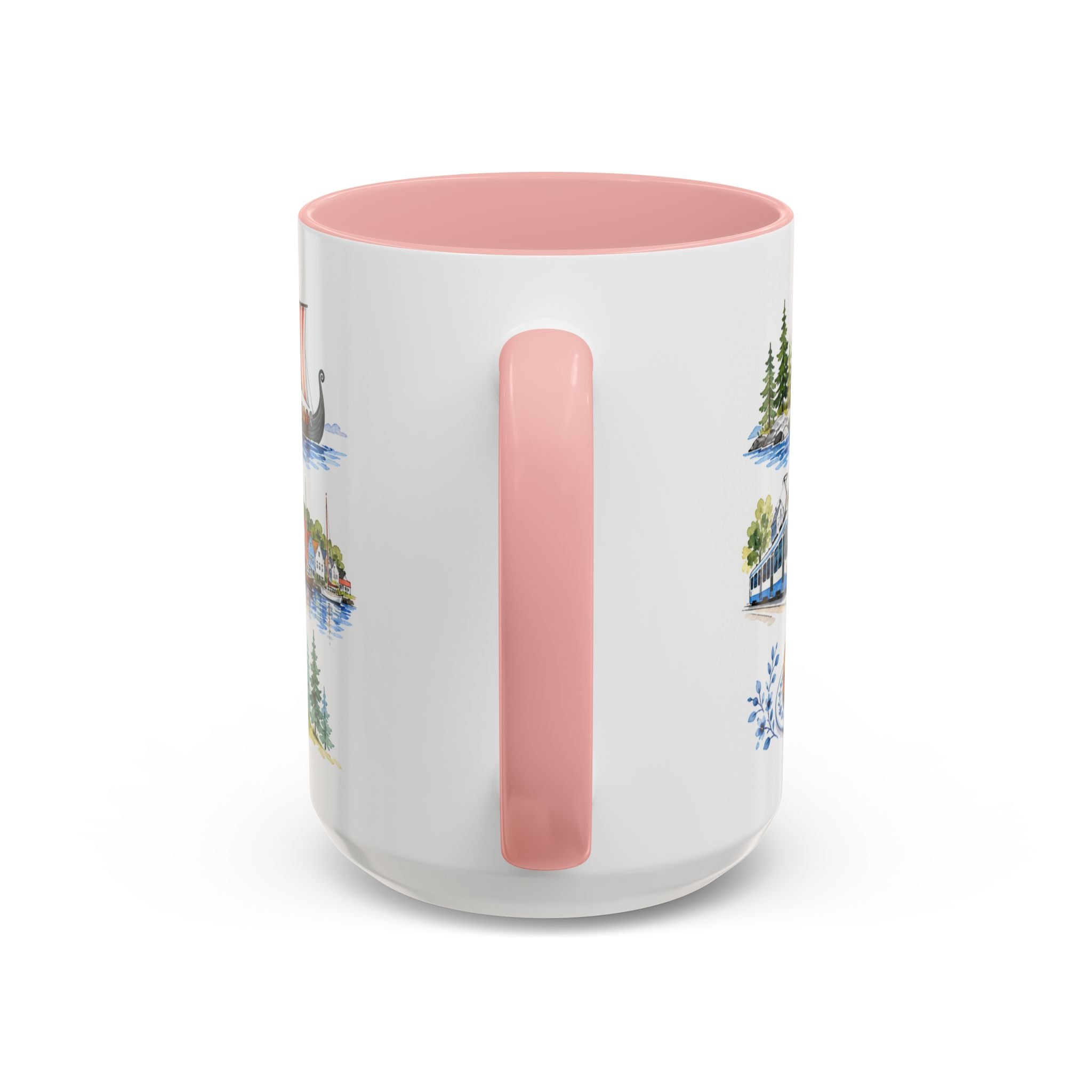 Oslo Illustrated Travel Mug | City Souvenir Accent Coffee Mug | 11oz 15oz Ceramic Cup