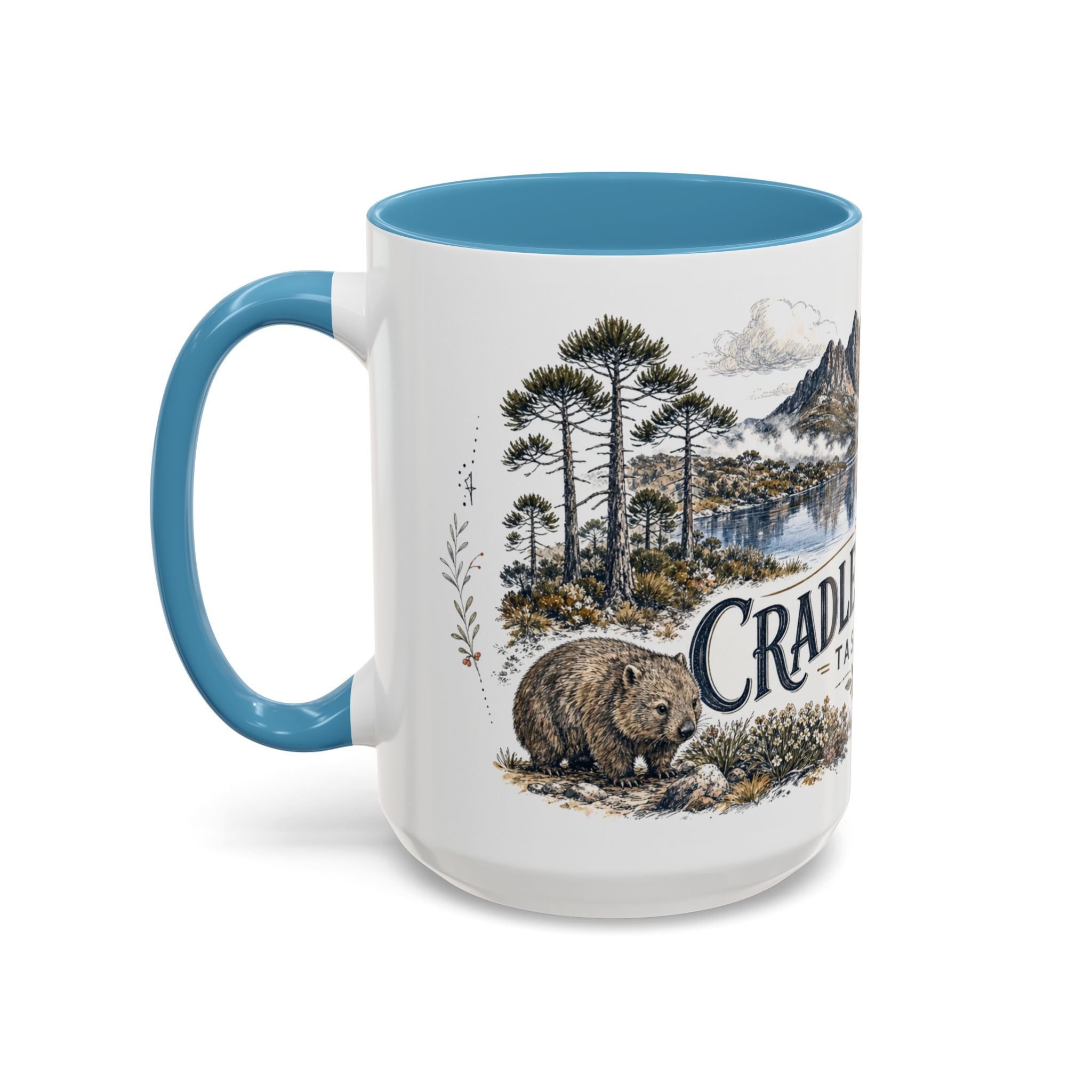 Cradle Mountain Mug, Tasmania Travel Souvenir, Bucket List Gift, Accent Ceramic Coffee Mug 11oz 15oz