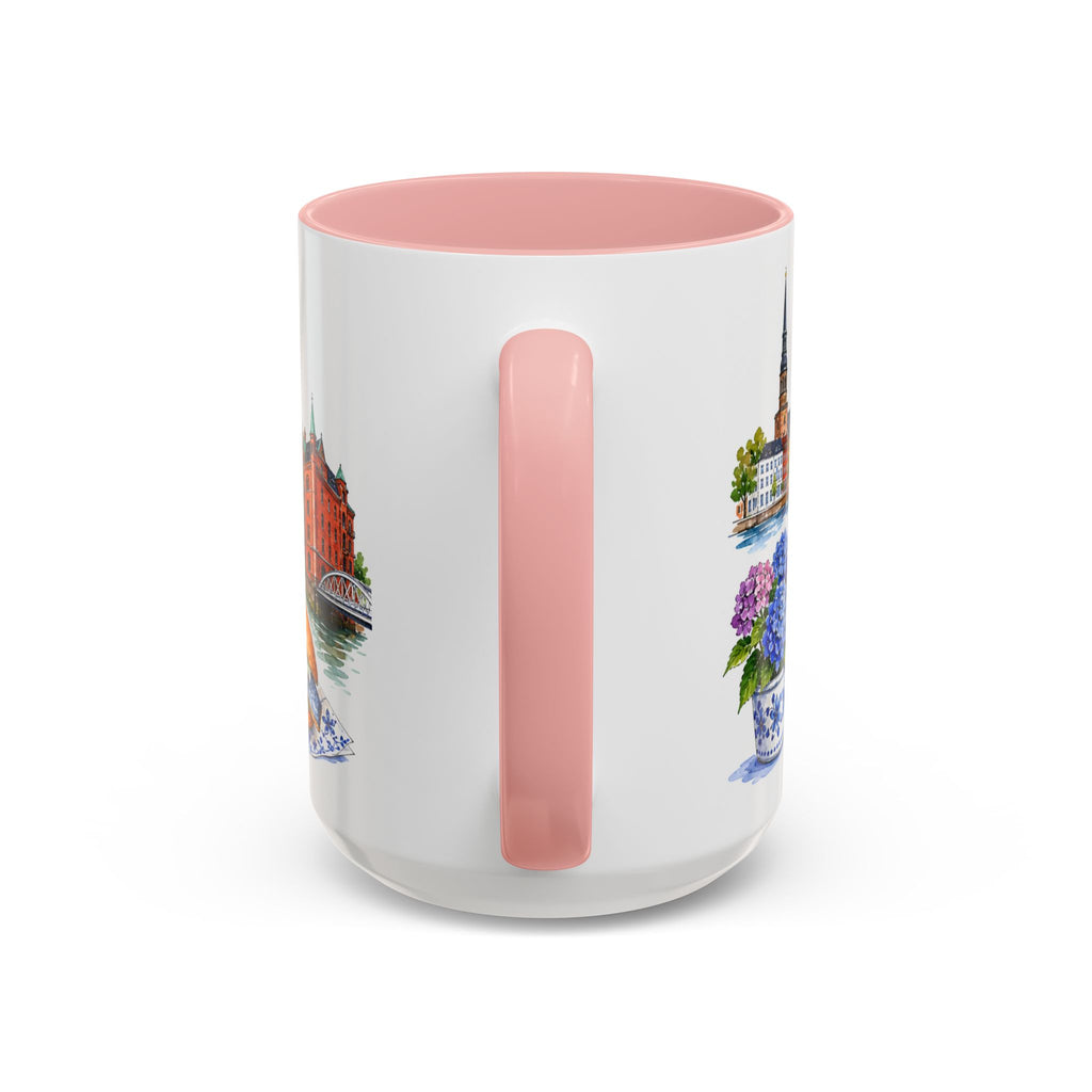 Hamburg Illustrated Travel Mug | City Souvenir Accent Coffee Mug | 11oz 15oz Ceramic Cup
