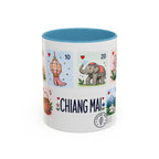 Chiang Mai Coffee Mug | Postage Stamp Collage Mug | Travel Souvenir Accent Cup 11oz 15oz